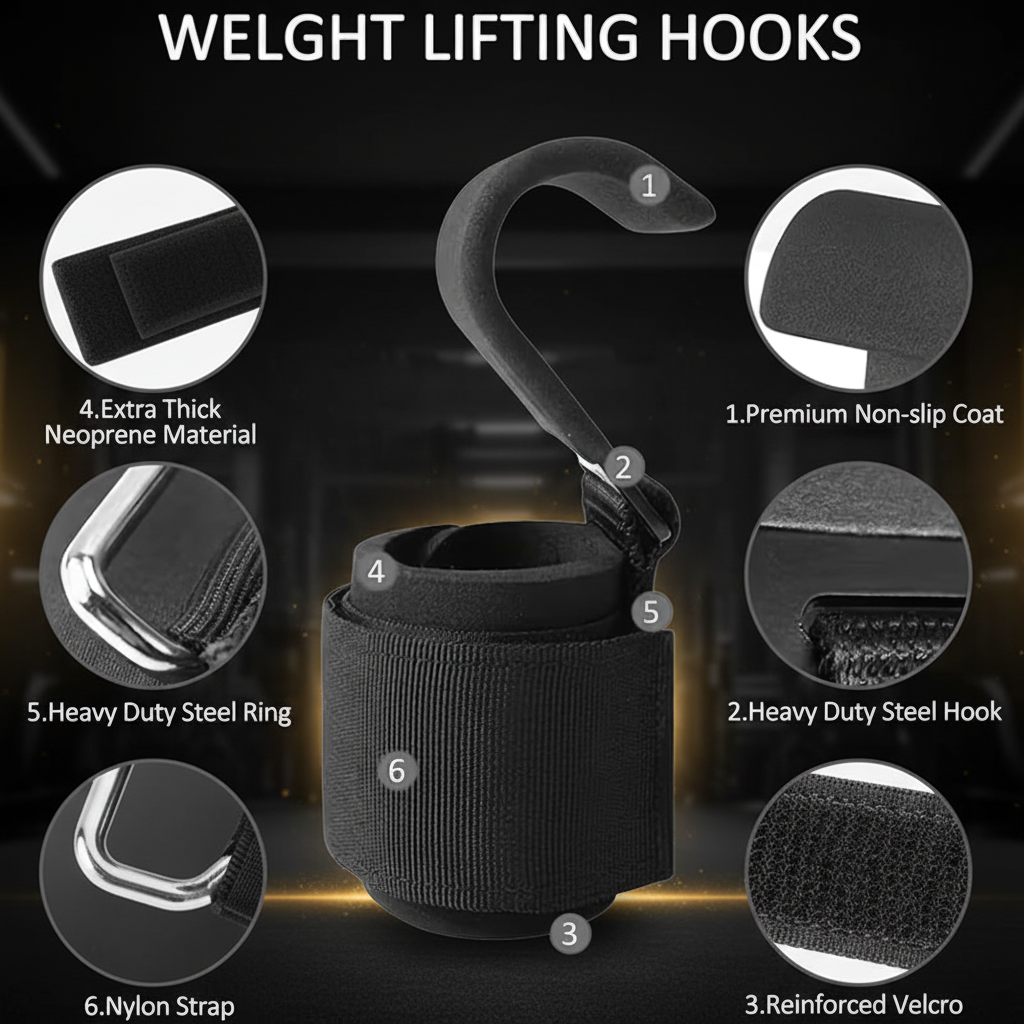 Weight Lifting Hooks - No 2 Color Badge